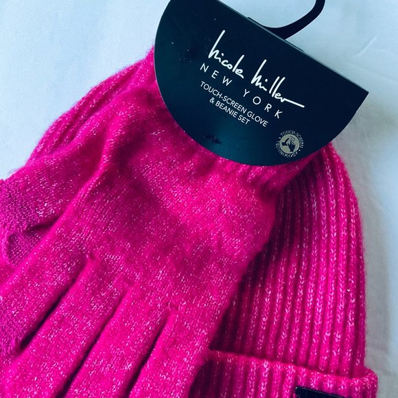 NICOLE MILLER Women's Touch-Screen Gloves & Beanie Set NWT - Picture 3 of 6